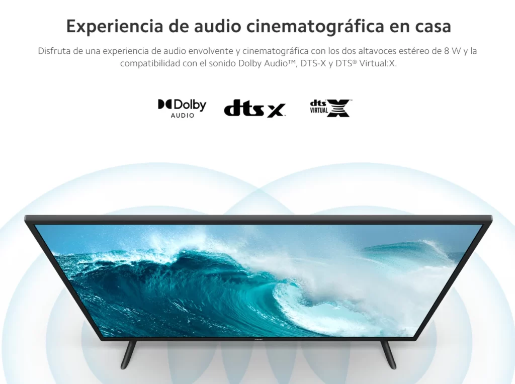 Caracteristicas de sonido de la Xiaomi P1E Smart TV 32 Android