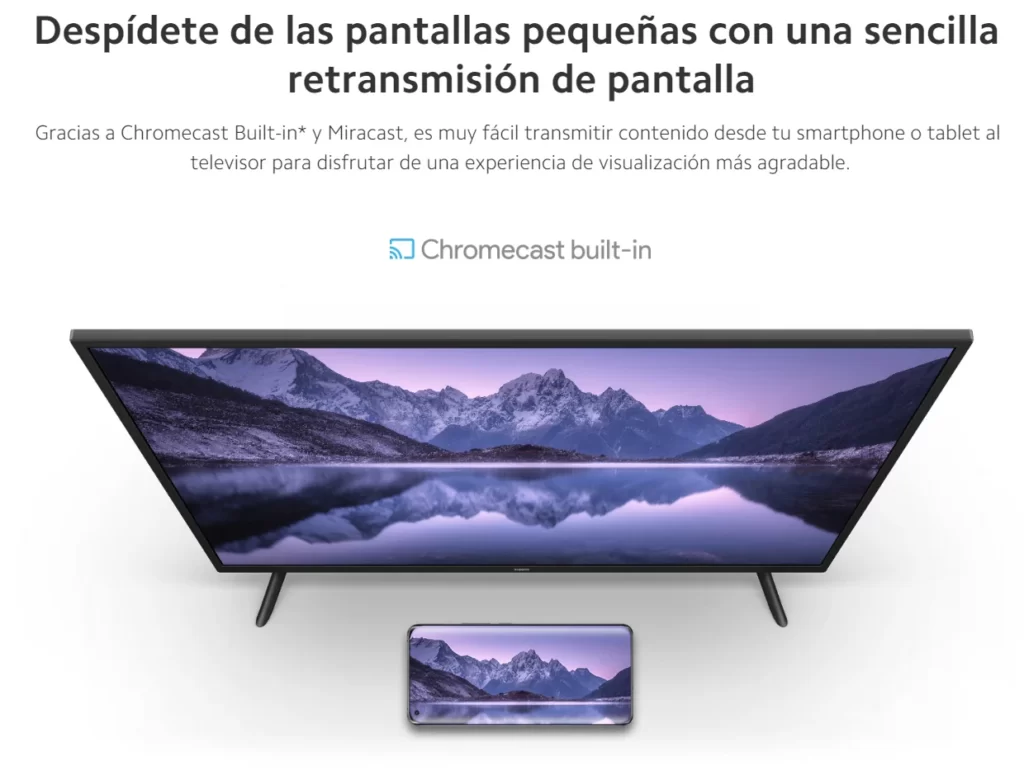 Chromecast built-in de la Xiaomi P1E Smart TV 32 Android