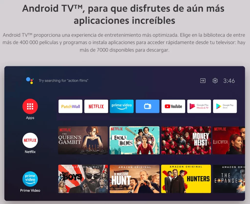 Sistema operativo de la Xiaomi P1E Smart TV 32 Android